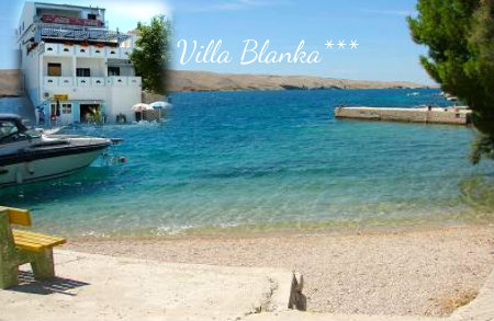 Otok Pag - 2 polupansiona za 2 osobe u pansionu VILLA BLANKA***, samo 5 metara od mora